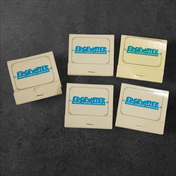 Set Of 5 Edgewater Hotel Casino Laughlin Nevada Match Books Matchbooks Unstruck - Picture 1 of 6